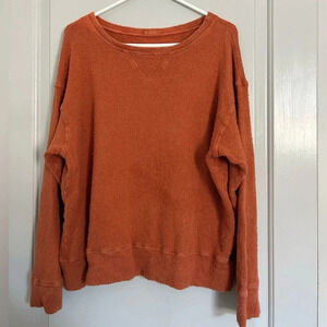 CP Shades orange Crewneck Pullover Sweatshirt size small 100% cotton
